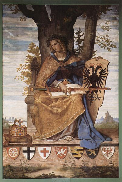 Fresco in the Stadelschen Institute, right side, scene, allegorical figure of Germania